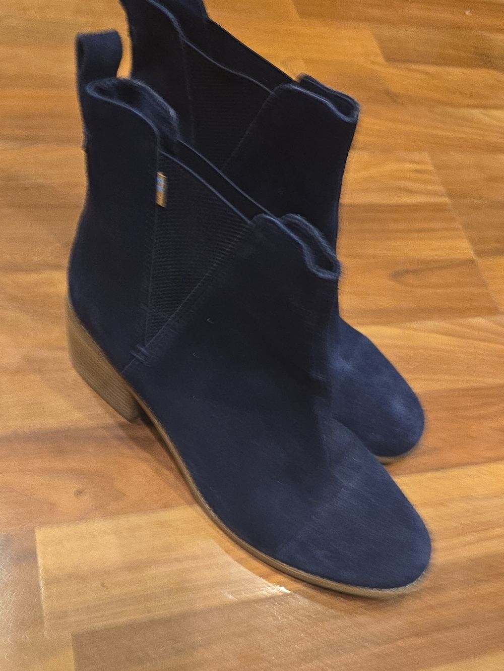 Toms Navy Suede Chelsea Ankle Boots
